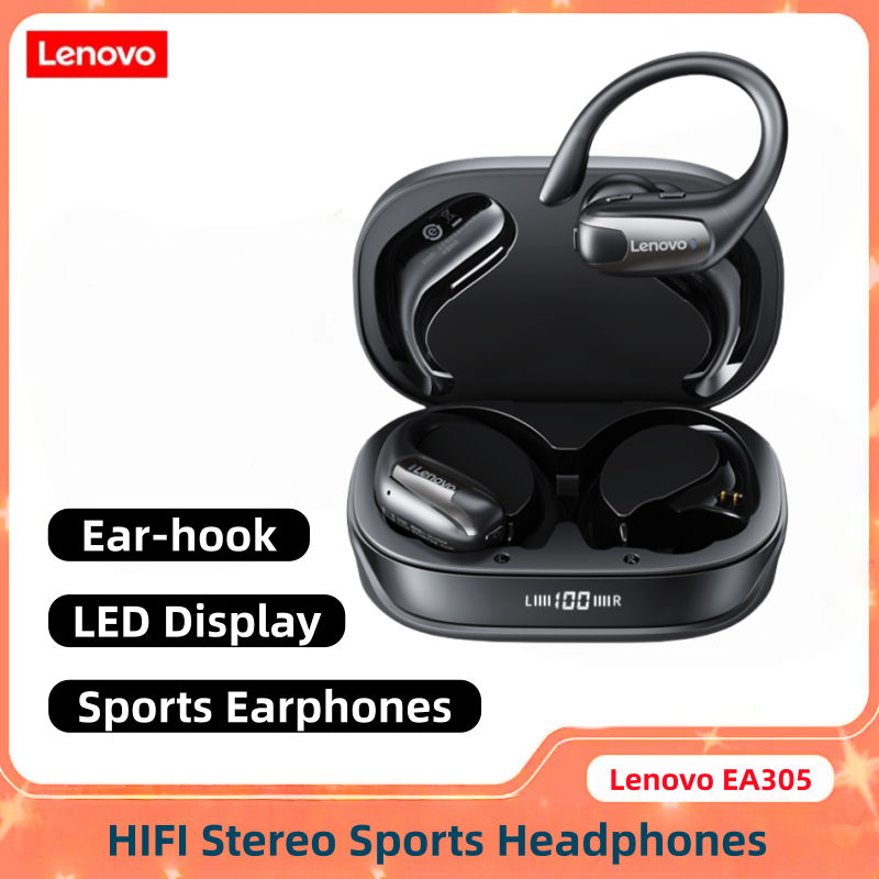 Tai nghe không dây Lenovo EA305 OWS Bluetooth 14.2mm, màn hình LED số, âm thanh toàn cảnh, tai móc m