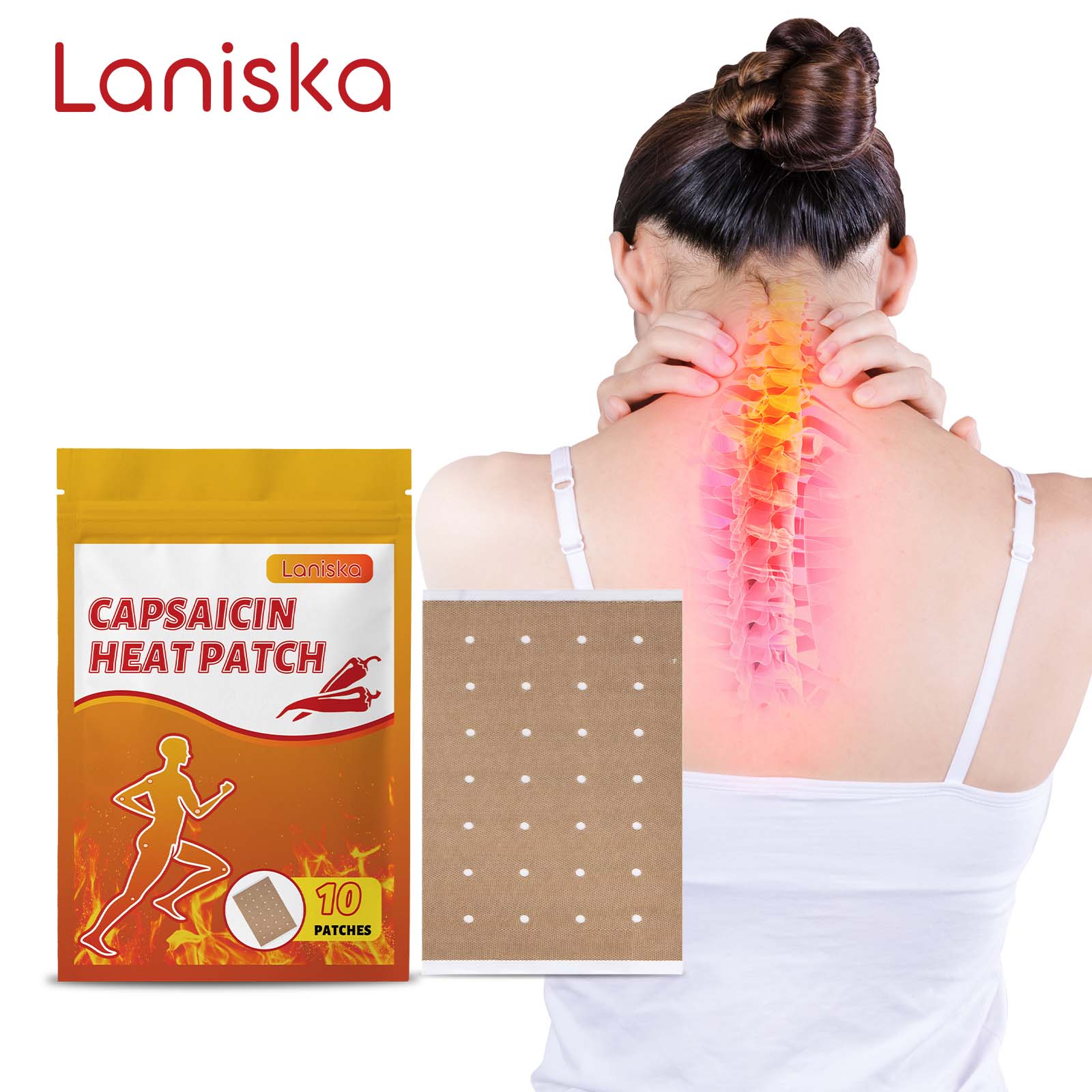  Miếng dán hỗ trợ khớp và cơ với vitamin E - 10 miếng cho lưng và đầu gối, tạo nhiệt nhẹ nhàng và lâu dài