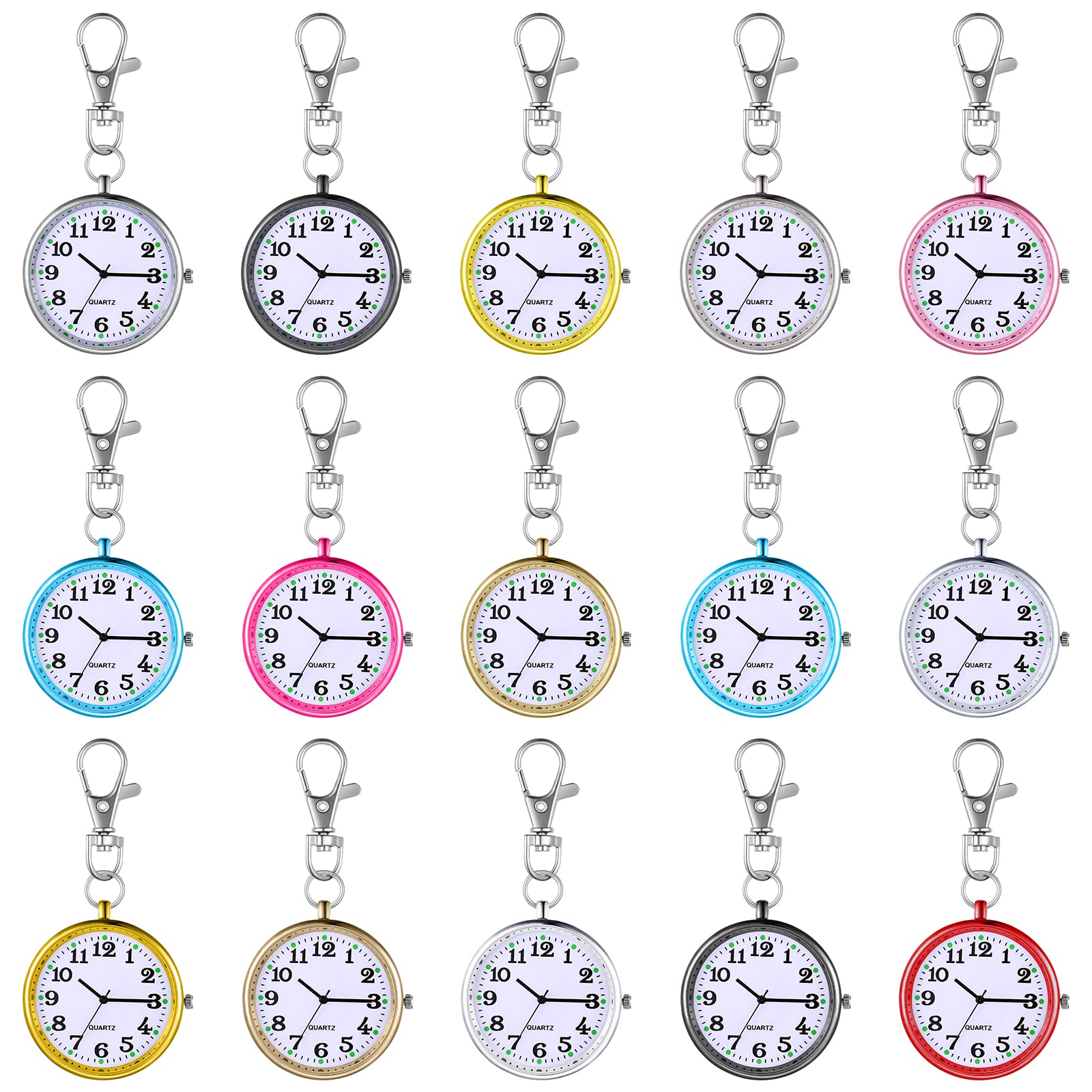 Đồng hồ bỏ túi y tá thạch anh Trâm cài hình tròn có khóa chìa khóa treo đồng hồ y tá kẹp