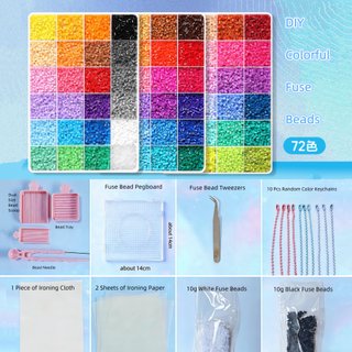 72 Màu Cầu Chì Hạt Bộ 2.6mm DIY Pixel Art Perler Hạt Bộ Giáo Dục Thủ Công Đồ Chơi Sinh Nhật Tốt Nghiệp Quà Tặng Cho Trẻ Em Bé Trai Bé Gái