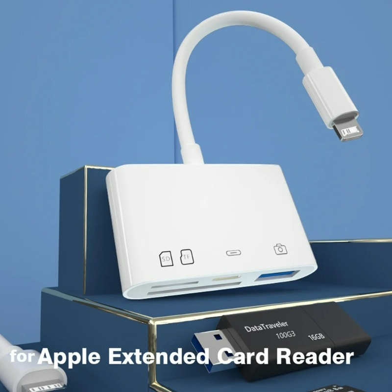 Đầu đọc thẻ 4 trong 1 IOS OTG + SD + TF + Sạc cho iPhone 14 13 12 Pro Max