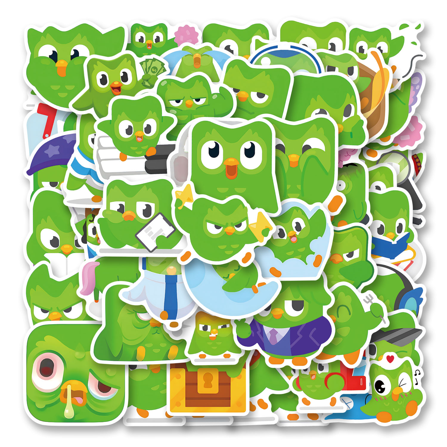 Nhãn dán Duolingo Retro 250 chiếc Y2K Nhãn dán thẩm mỹ trung tâm thành phố DIY Trang trí Giáng sinh 