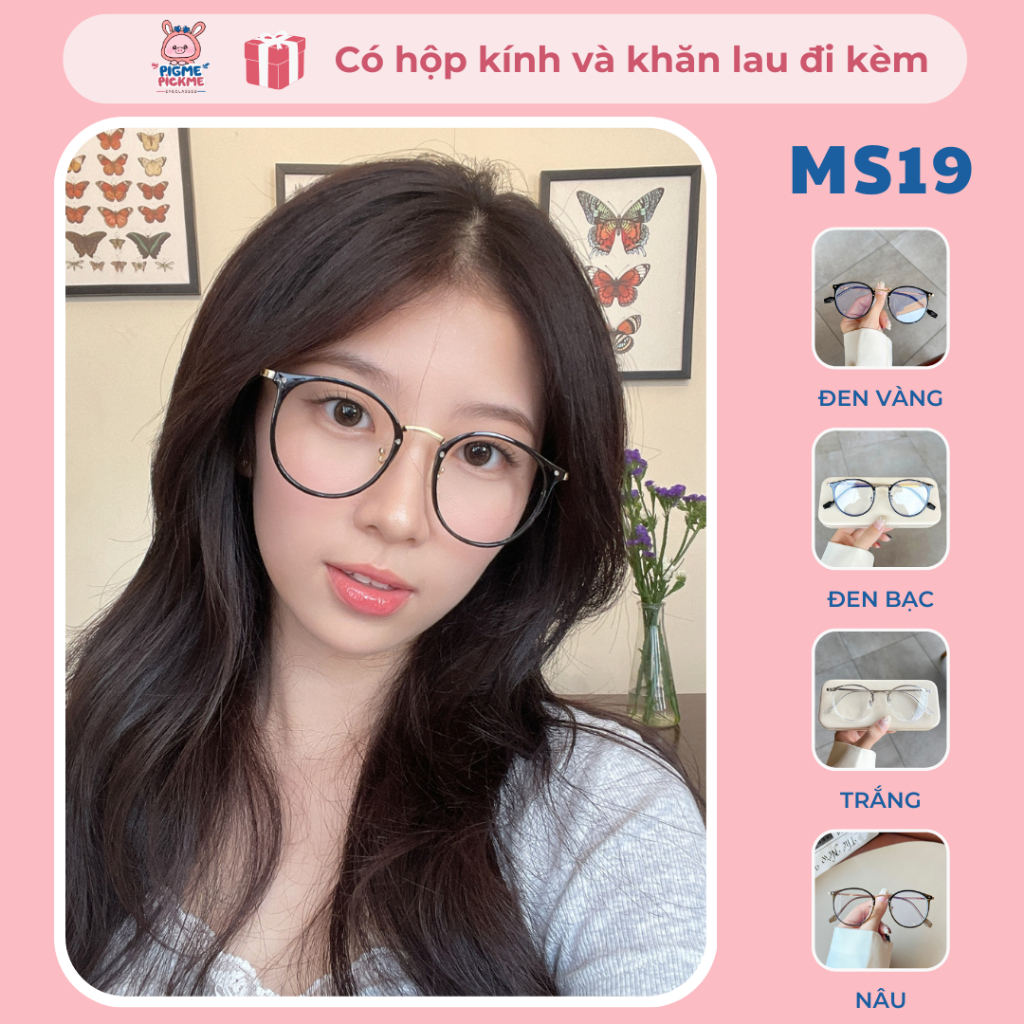 Khung kính nữ hình bầu dục Pigme Ms19 Kính mắt bằng nhựa & kim loại bền
