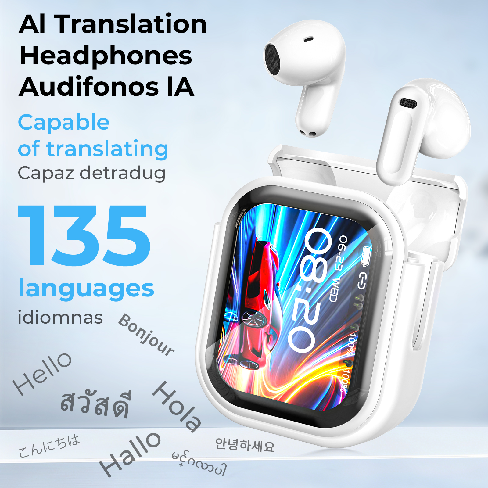 Tai nghe HTC NE20 Tai nghe Bluetooth 6.0 AI Dịch trực tiếp Màn hình LED thông minh HIFI Chất lượng âm thanh Công nghệ khử tiếng ồn Tai nghe | BigBuy360 - bigbuy360.vn