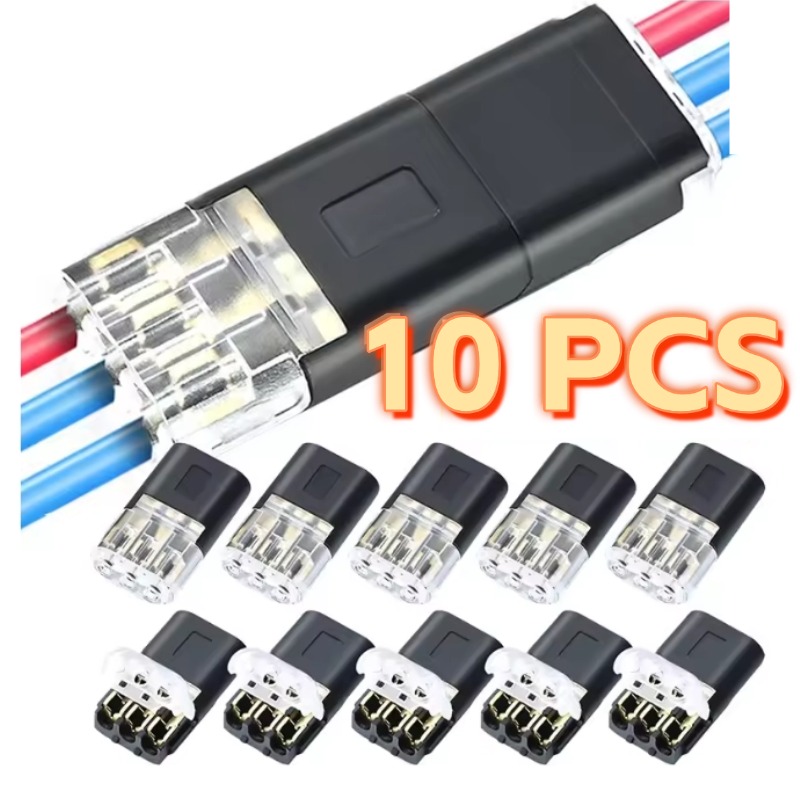Thiết bị đầu cuối dây LED D3 Plug-in Đầu nối nhanh Không hàn Không sọc 3 dây Chèn lẫn nhau 10 chiếc