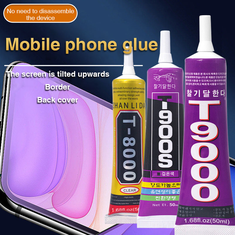 Keo dán sửa điện thoại - T8000 T9000 T900S, đen & trong suốt, dùng dán màn hình LCD/nắp lưng
