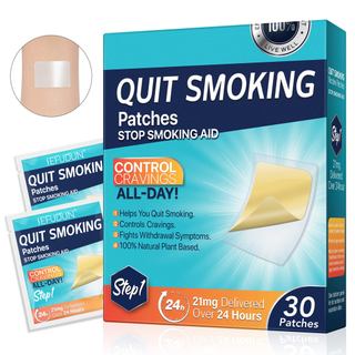  Miếng dán kiểm soát cơn thèm 24 giờ mới với Glycerin – Hỗ trợ cai thuốc lá, liệu trình 30 ngày