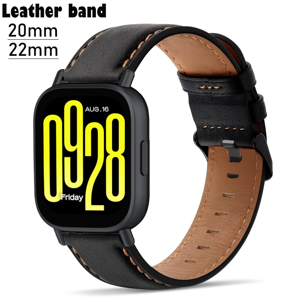 Dây da thay thế cho Redmi Watch 5 Lite, Mi Watch 5 Active, 20mm/22mm, phụ kiện đồng hồ thể thao/số/d