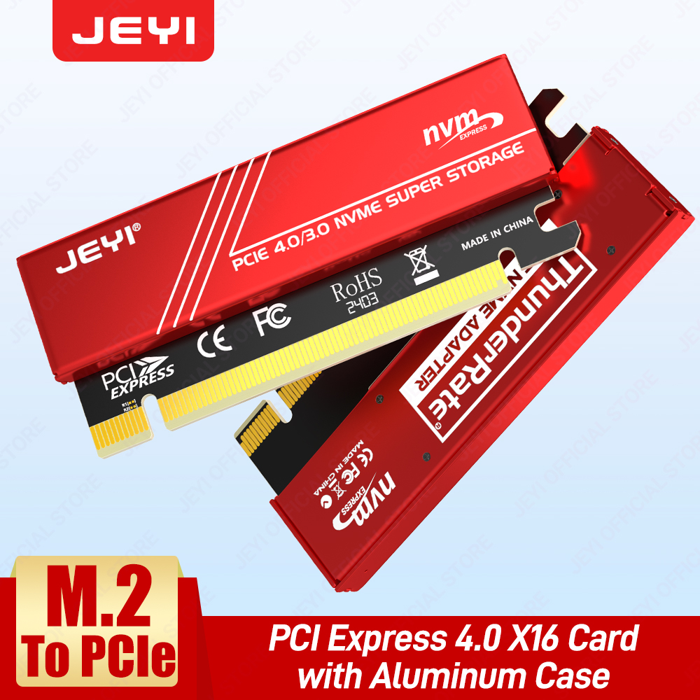JEYI M.2 NVME sang PCIE 4.0 X16 Adapter, thẻ mở rộng pcie x16 Gen4 với vỏ tản nhiệt nhôm, dành cho S