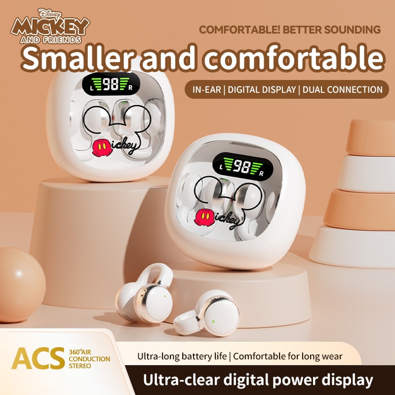 Tai nghe Disney X31: Tai nghe không dây Bluetooth TWS Mickey & Minnie, âm thanh nổi HiFi ENC, thiết 