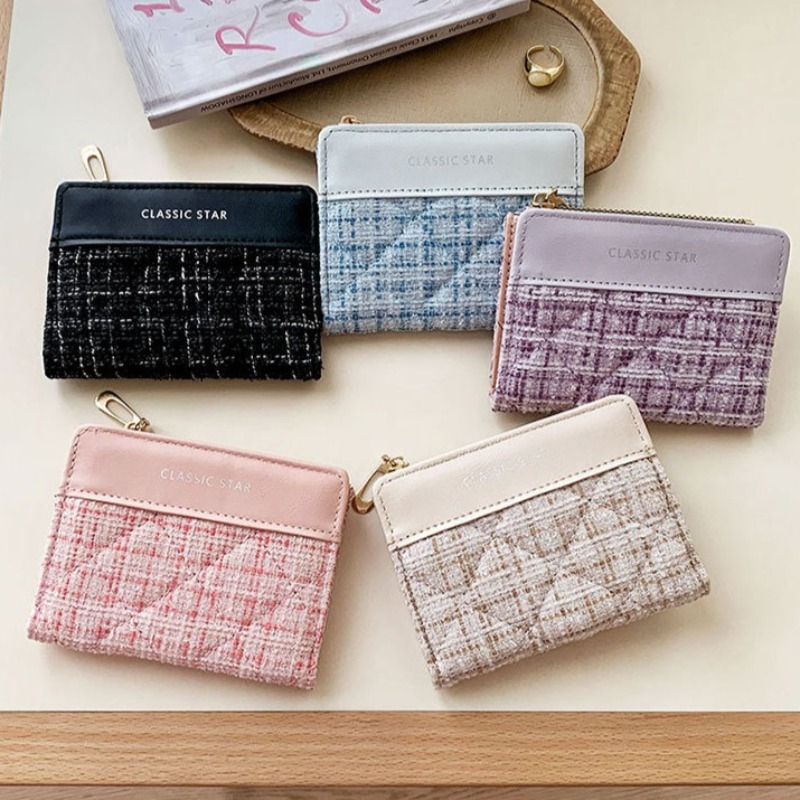 Ví Mini PU cổ điển dành cho nữ Ví đựng tiền xu bạc thời trang rộng rãi