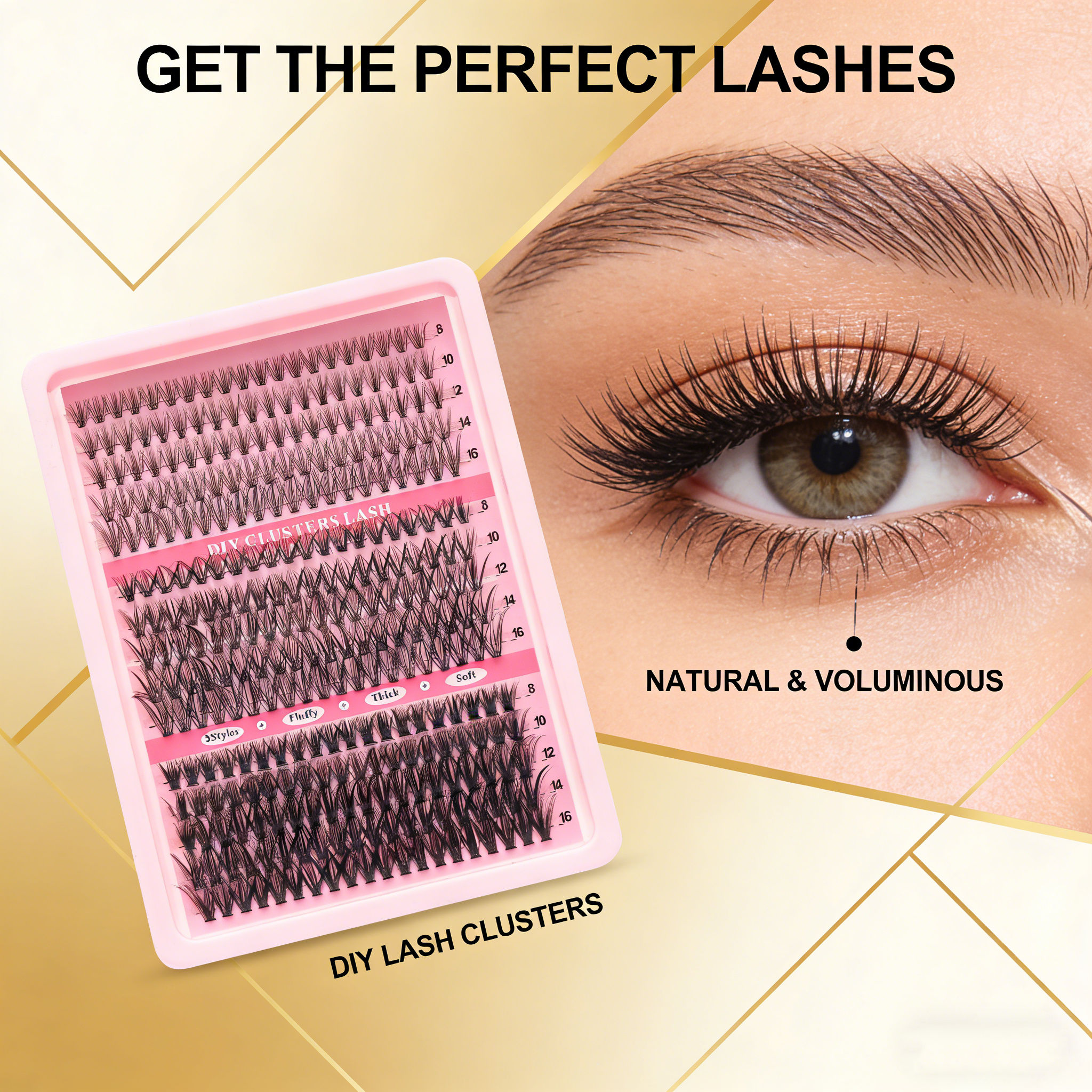 Cụm Lông Mi Giả Tự Nhiên Nhiều Khối Lượng Lông Mi Cụm Lông Mi Giả Cá Nhân Trộn Khay