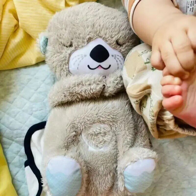 Gấu Bông Thở Baby Breathing Bear – Đồ Chơi Gấu Otter Nhồi Bông Dịu Dàng Cho Bé, Âm Thanh Và Đèn Nhẹ 