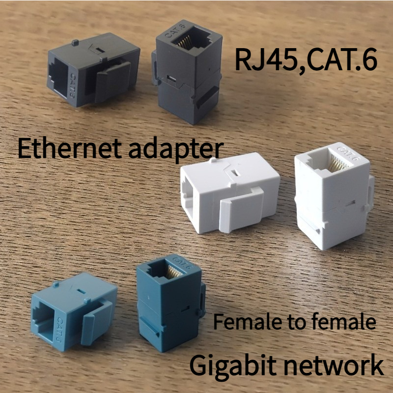 Đầu nối RJ45 xuyên qua, connector RJ45, bộ 10 cái, 6 loại đầu nối cái thẳng