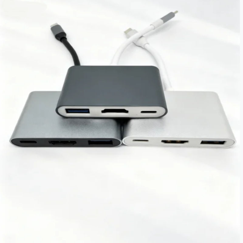 Bộ chuyển đổi USB-C 3 trong 1 USB 3.1 PD HDMI 4K 30Hz USB 3.0 cho Macbook Samaung Huawei Google Chro
