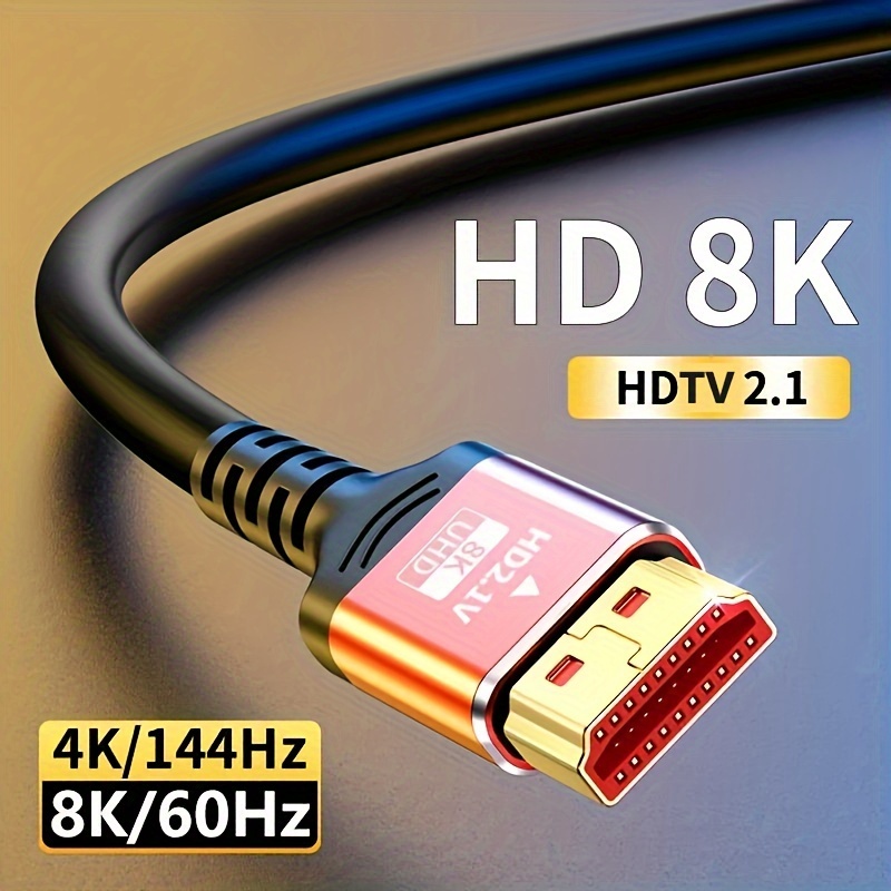 Cáp kết nối HDTV 2.1, dây HD cho video siêu nét, hỗ trợ 8K@60Hz/4K@120Hz/2K@240Hz/1080p@240Hz