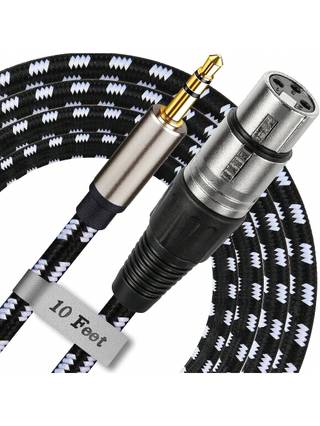 Cáp âm thanh TRS bện Nylon sang 3,5mm 1 / 8 "TRS Bộ chuyển đổi Aux mạ vàng cho máy trộn Mic Điện thoại máy tính xách tay