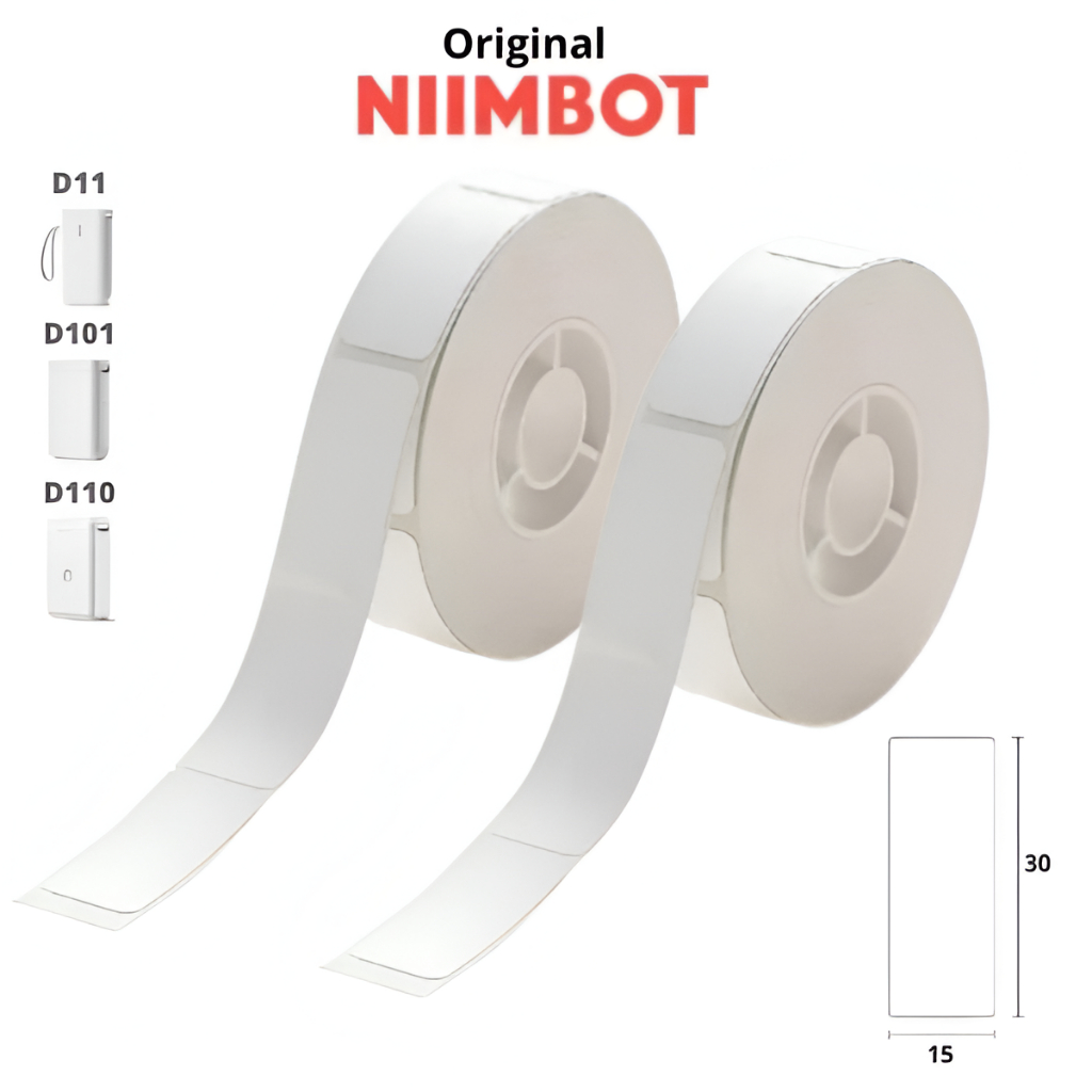 Nhãn dán trường học cá nhân Niimbot Nhãn 2 cuộn Giấy nhiệt 15x30mm màu trắng cho máy in D11H D110M D