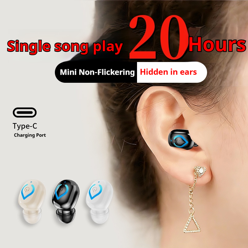 Tai nghe 2026 Tai nghe Tai đơn có Mic Mini Tai nghe Bluetooth không dây siêu nhỏ Tai nghe TWS Tai nghe khử tiếng ồn Kinh doanh Lái xe Âm thanh HD chờ dài
