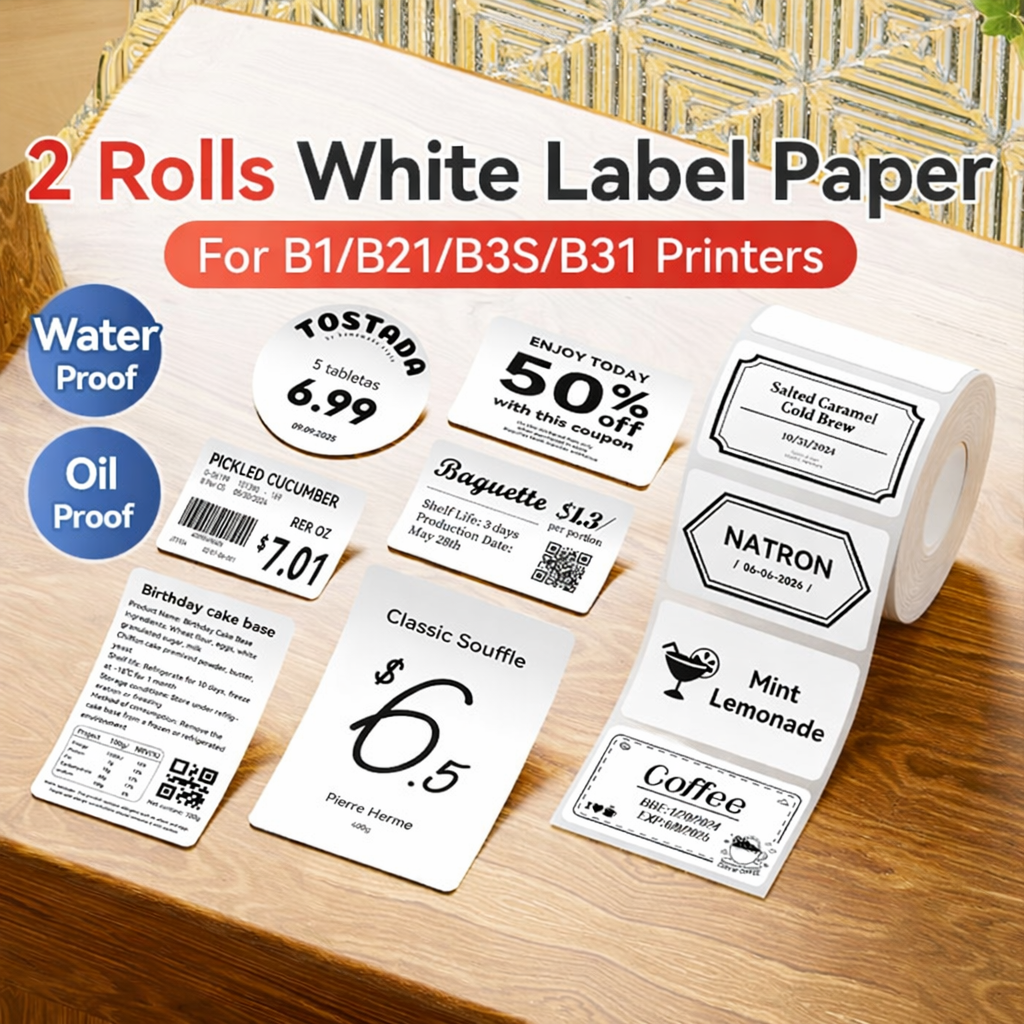 Miếng Dán Cho B1 / b21 / b21pro / b31 / b3s 2 Cuộn Thực Phẩm Quần Áo Nhãn Ca Prop 65