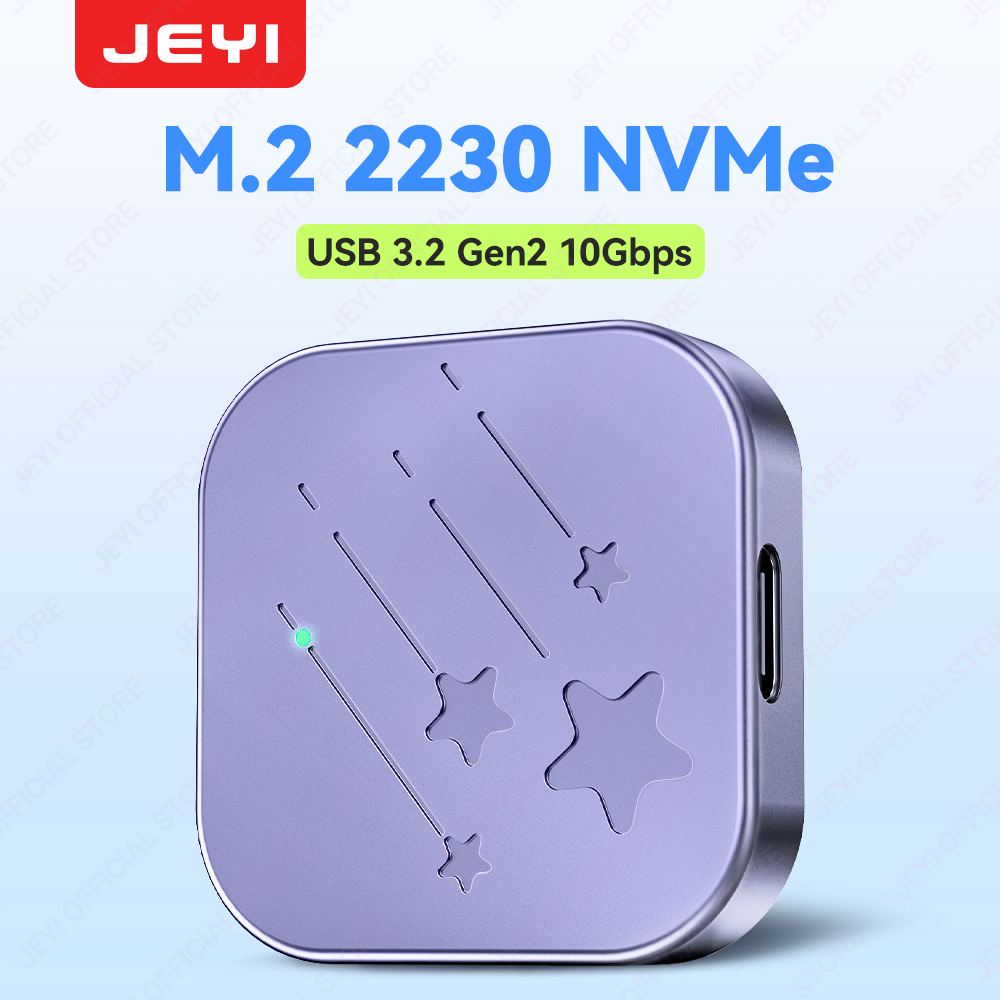 JEYI NVMe M.2 2230 SSD Enclosure (RTL9210) Vỏ ổ cứng di động USB 3.2 10Gbps, hỗ trợ SSD PCIe NVMe lê