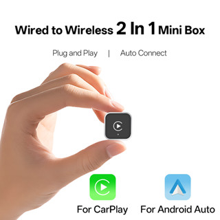 Bộ chuyển đổi tự động CarPlay & Android không dây 2 trong 1 có dây sang hộp thông minh không dây