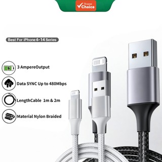  Cáp sạc nhanh USB 2.4A, dây nylon bện bền, đầu nối hợp kim nhôm cho iPhone 14 - 6
