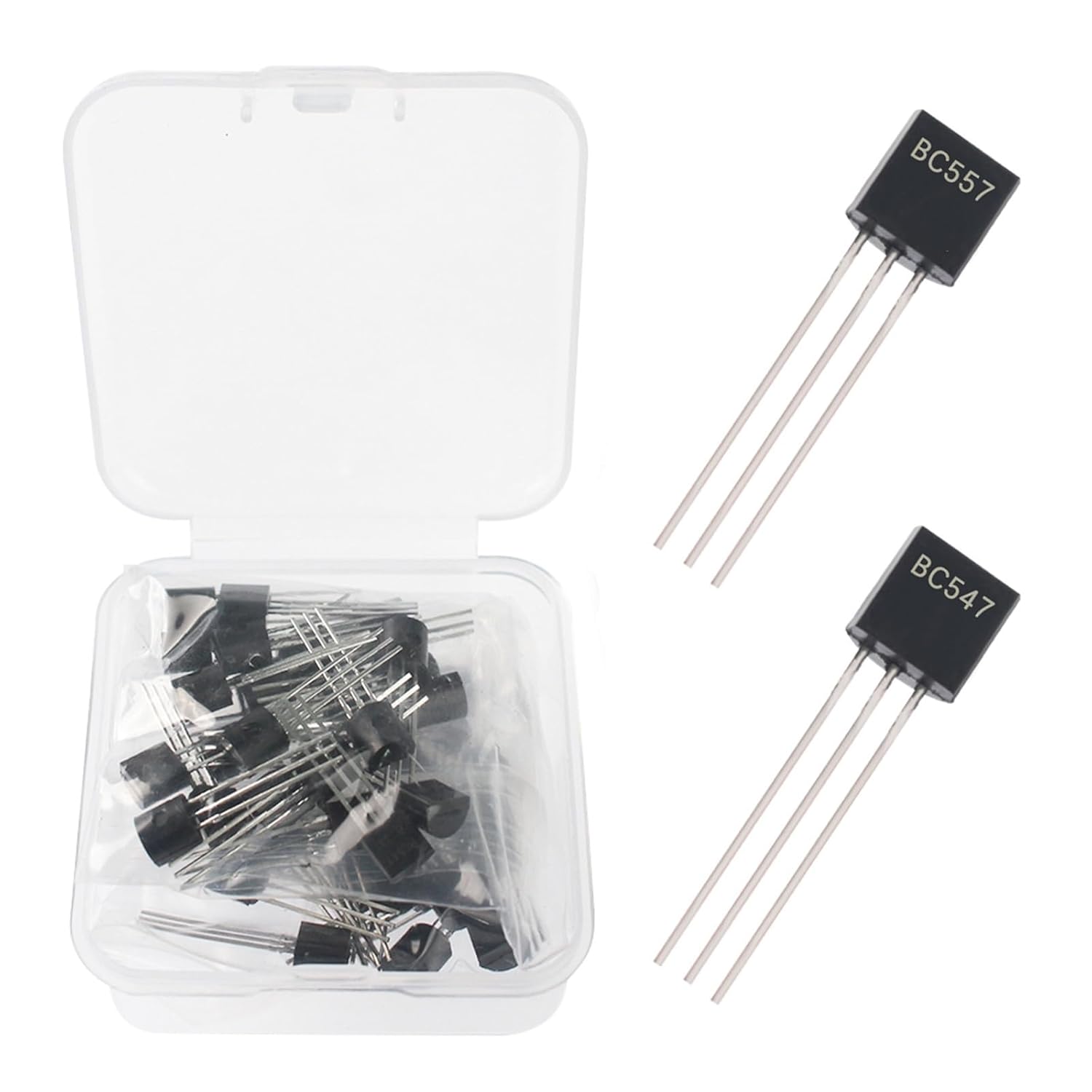 Bộ 50 phân loại Transistor BC547 NPN & BC557 PNP TO-92 cho dự án điện tử