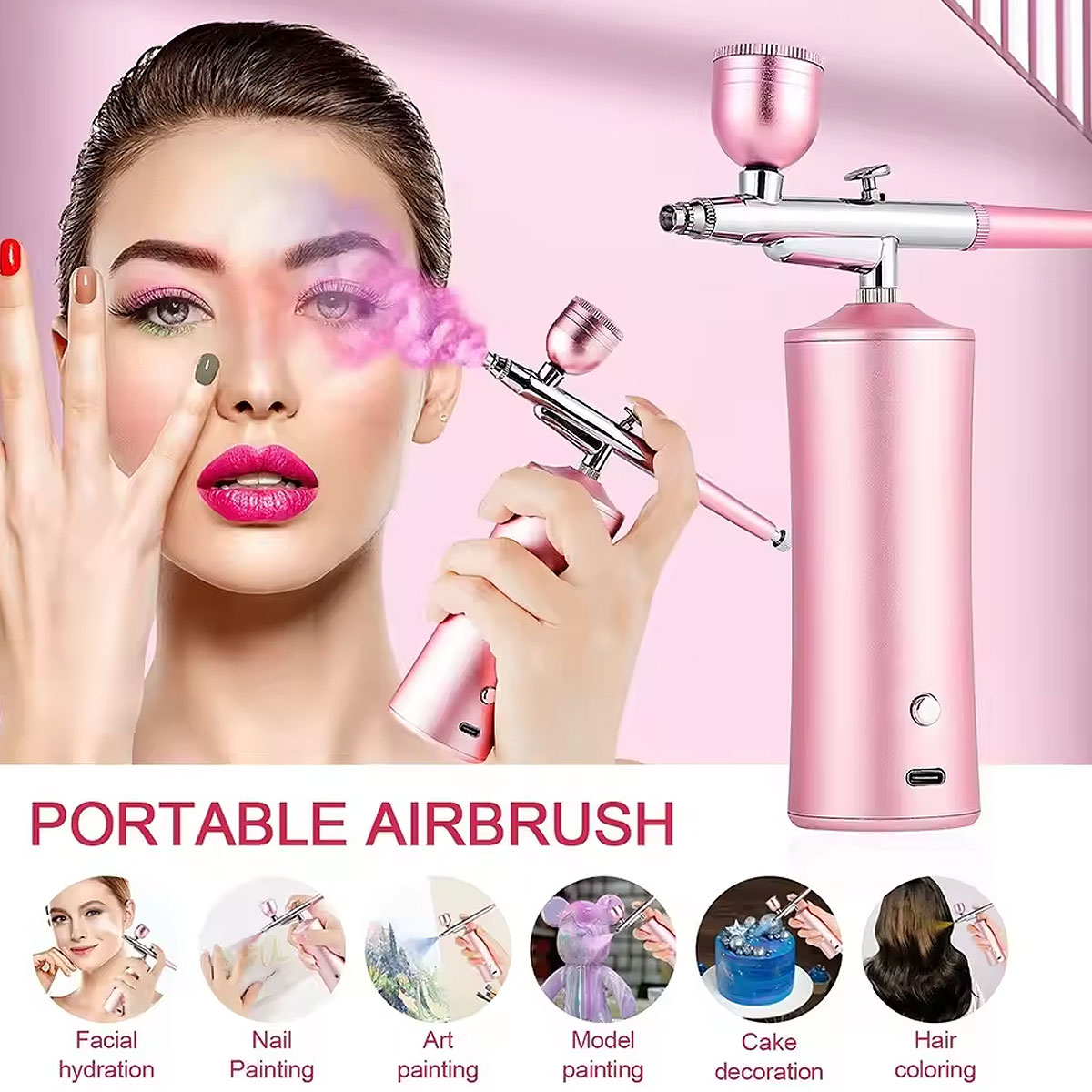 Airbrush với máy nén Airbrush cầm tay phun sơn không dây Súng phun sơn mini Bộ Airbrush với máy nén