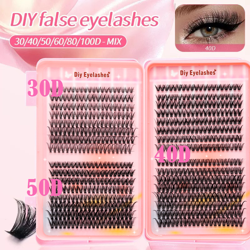 Sách cụm lông mi 30D-100D Wispy Cá nhân D-curly 8-16MM Mở rộng tự nhiên