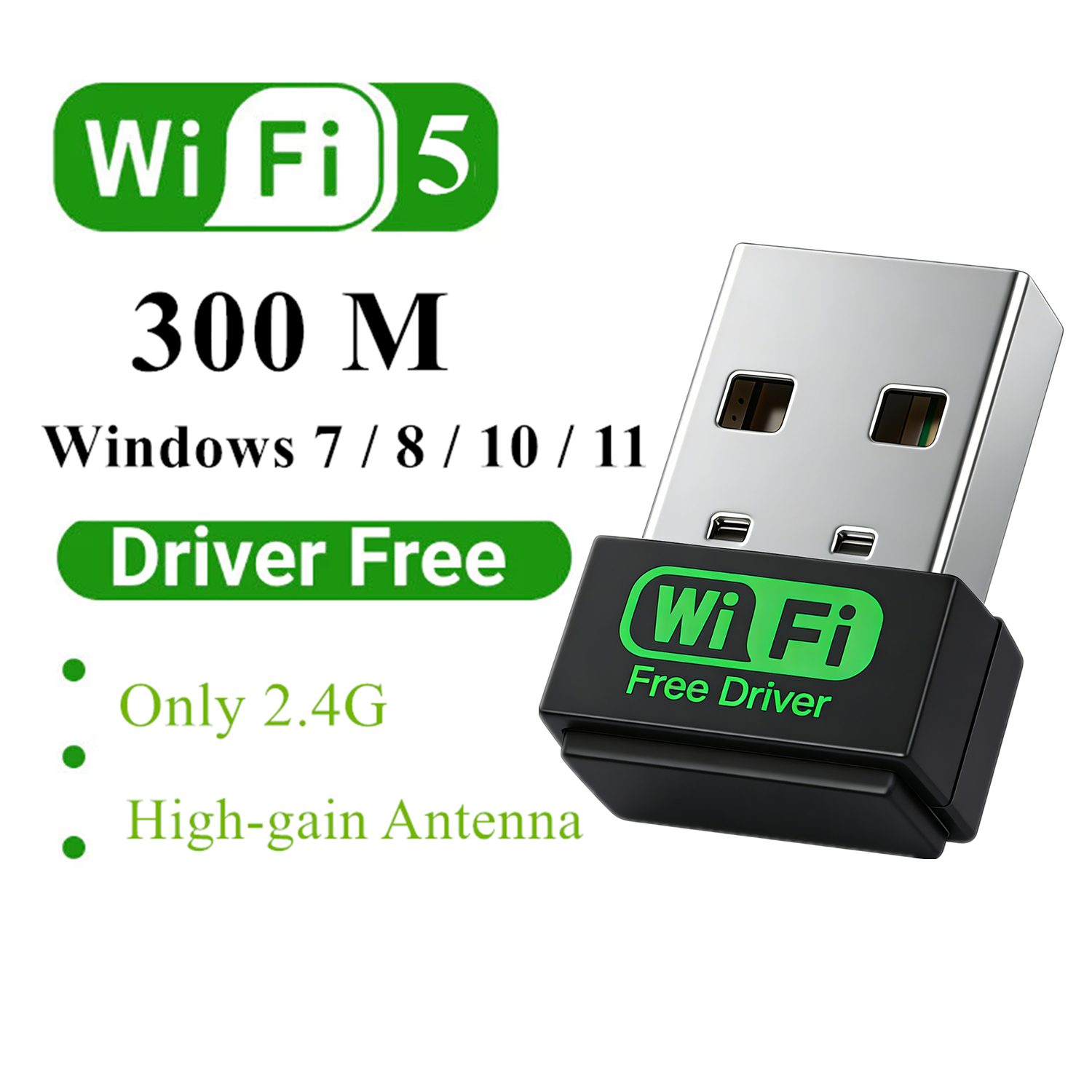 USB WiFi 300Mbps không cần cài driver, Bluetooth và WiFi 2 trong 1 (AC600 hai băng tần): USB WiFi AC