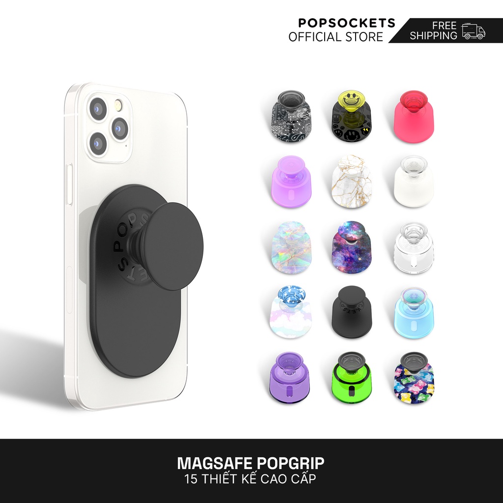 Giá đỡ điện thoại POPSOCKETS hỗ trợ MagSafe để bàn và sử dụng trên xe hơi tiện lợi