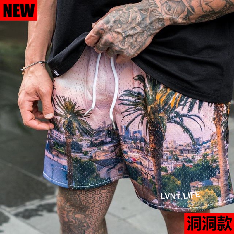 Quần Short Thể Thao Dáng Suông Chất Liệu Mau Khô Năng Động Thời Trang Phong Cách Mỹ