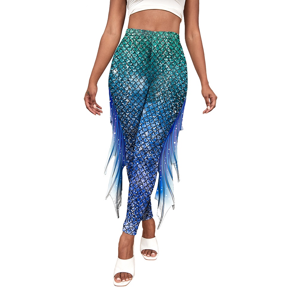 Quần Legging Tập Yoga Họa Tiết Vảy Cá Phong Cách Mới Cho Nữ