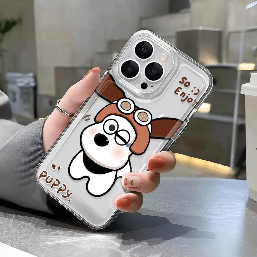 Ốp Điện Thoại Tpu Trong Suốt In Hình Chó Hạnh Phúc Thời Trang Cho iphone 14promax 13 12 11 7Plus 7 8 X XR XSMax