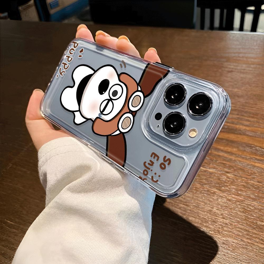 Ốp Điện Thoại Tpu Trong Suốt In Hình Chó Hạnh Phúc Thời Trang Cho iphone 14promax 13 12 11 7Plus 7 8 X XR XSMax
