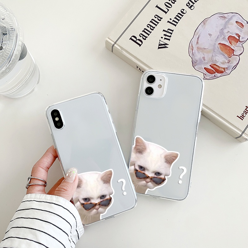 Ốp Điện Thoại Độc Đáo mèo đeo kính cực chất Cho iPhone 7 8plus SE X Xs 11 11pro 11promax 12pro 13 13Pro 13ProMax u518