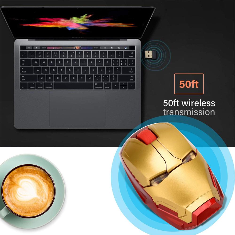 Chuột Iron Man Không Dây Cực Ngầu Chuột Quang Bấm Máy Tính Di Động Tiện Dụng 2.4G Bộ Thu Usb Cho Máy Vi Tính Máy Tính Xách Tay Mac Book