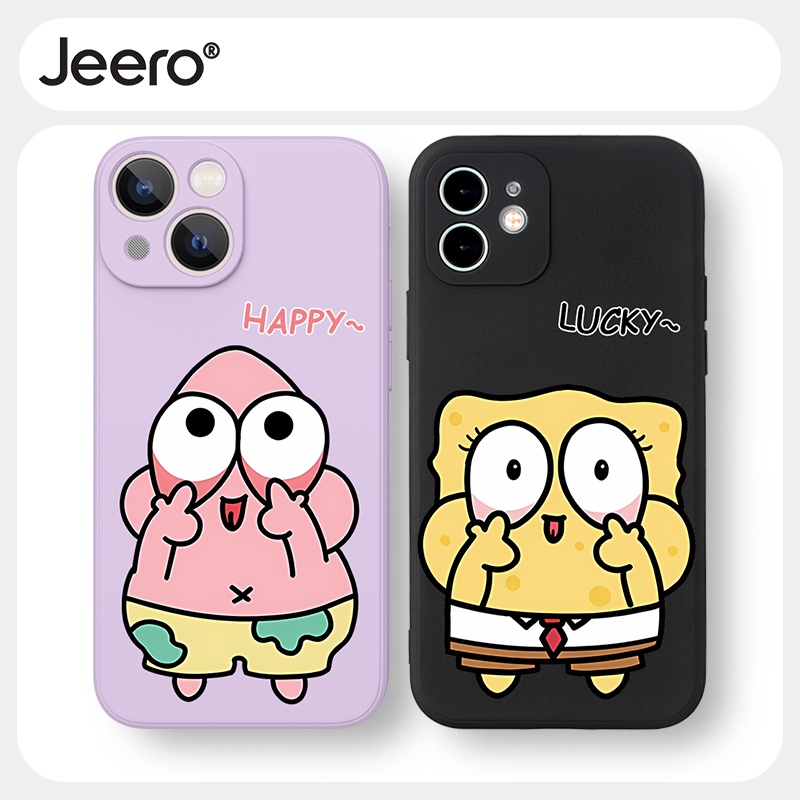 Ốp lưng JEERO hoạt hình cặp đôi dễ thương đẹp độc lạ Cho iPhone 14 13 12 11 Pro Max SE 2020 X XR XS 8 7 ip 6S 6 Plus HFF2587
