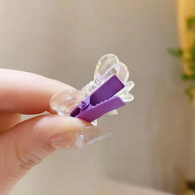 Kẹp Tóc Nơ Trong Suốt Nhiều Màu Phụ Kiện Thời Trang Cho Nữ AB285
