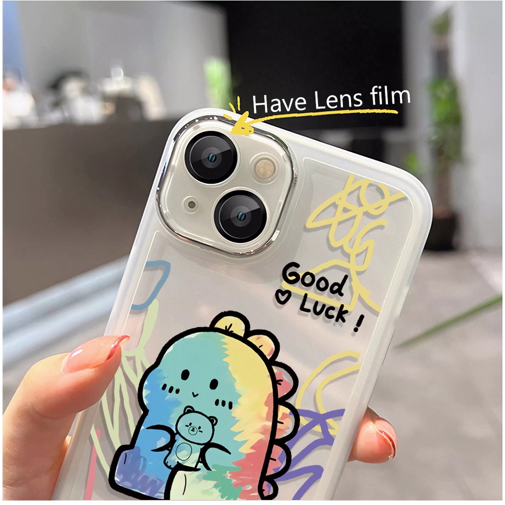 Miếng Dán Bảo Vệ Ống Kính Máy Ảnh Bằng Kim Loại Hình Khủng Long Cho iphone 14promax 11 13 12 7Plus X XS Max