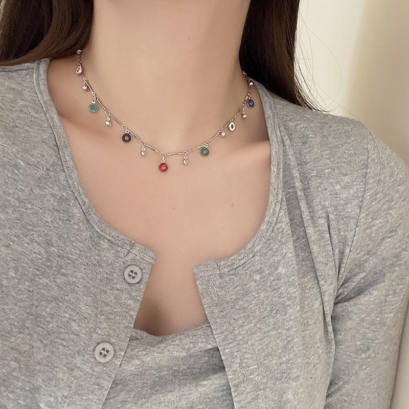 Vòng Cổ Choker Thiết Kế Tua Rua Nhiều Màu Sắc Thời Trang Hàn Quốc Cho