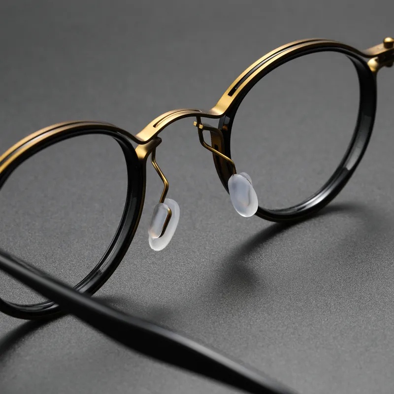 Mắt Kính Gọng Tròn Bằng Titan Phong Cách Vintage Thời Trang Cho Nam Nữ