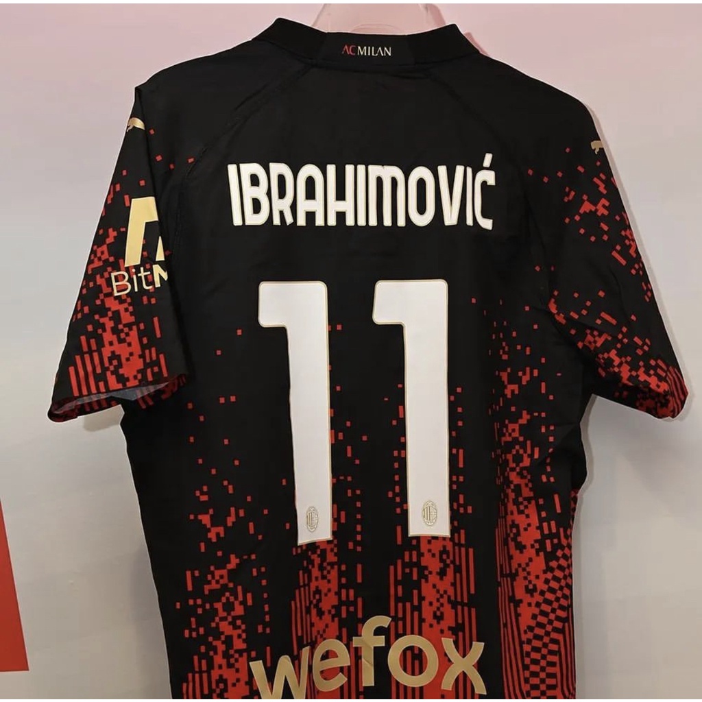 Áo Thun Bóng Đá Màu Đỏ Đen Size S-2XL AC Milan 23-24
