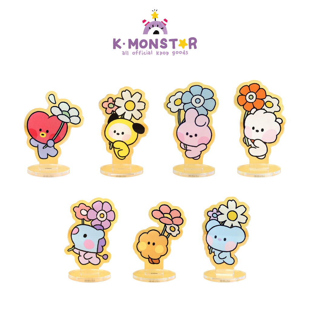 Bảng đứng BT21 chất liệu acrylic phong cách Happy Flower