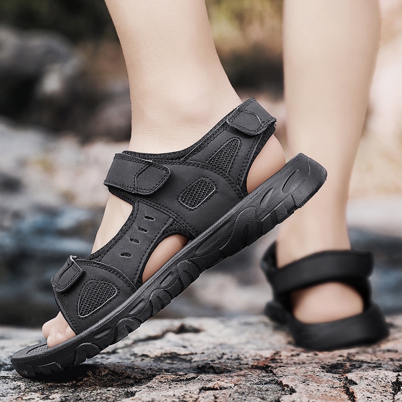 Giày Sandal Nam Big Size Kenta Black Giày Quai Hậu Dép Quai Hậu Size Lớn Ngoại Cỡ 44 45 46 47 48