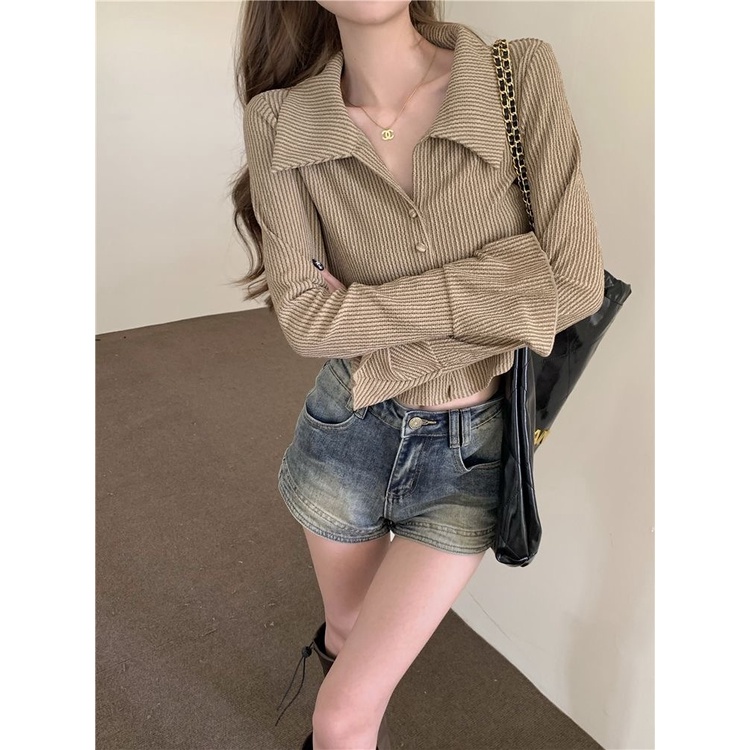 Áo Kiểu Tay Dài Họa Tiết Kẻ Sọc Thời Trang Dành Cho Nữ