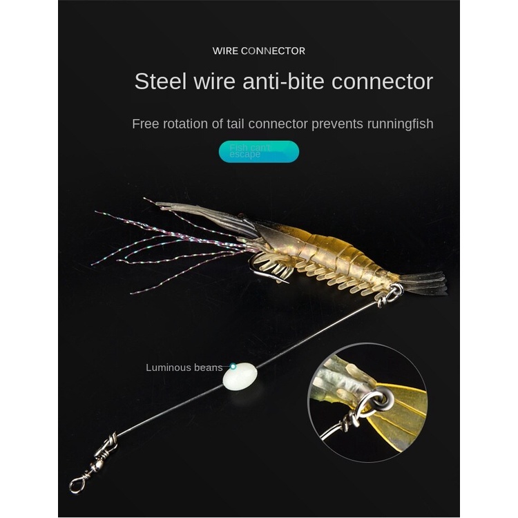 Mồi Câu Cá Giả Hình Tôm Dạ Quang Bằng Silicone Kèm Móc Câu