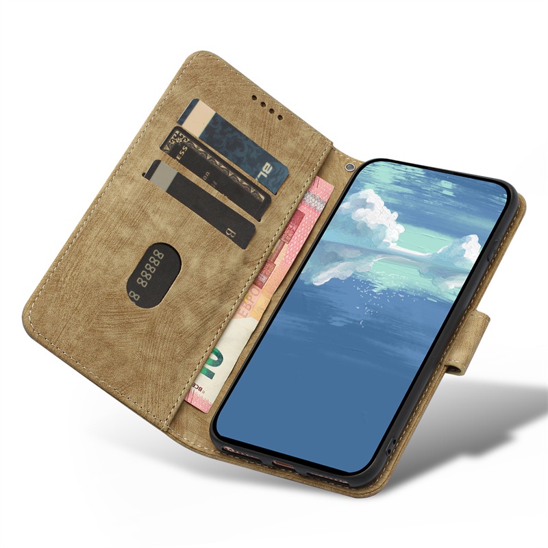 Ốp Điện Thoại Da PU Kiểu Ví Lật Có Đế Cho Xiaomi Poco M4 M5 M5S X4 GT 4G 5G