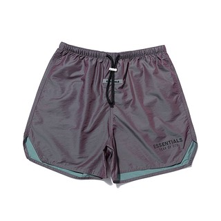 Quần short chất liệu nilon phản quang in chữ thời trang đường phố cá tính esse---